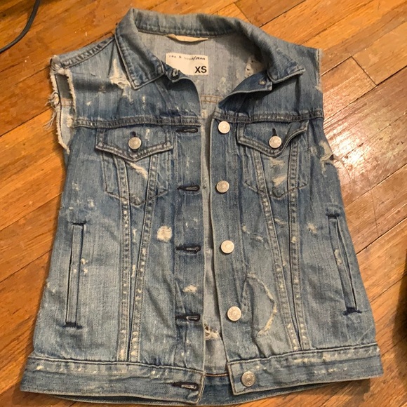 Rag and Bone Denim distressed Vest - Picture 3 of 8